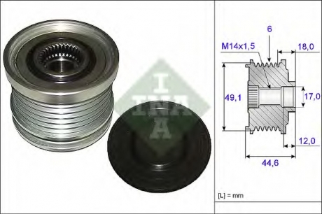 Шків генератора з обгінною муфтою (Вир-во) INA 535018210 (фото 1)