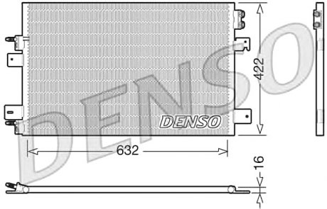 Конденсатор, кондиционер DENSO DCN06007 (фото 1)