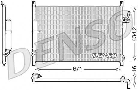 Конденсатор, кондиционер DENSO DCN46015 (фото 1)