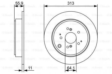 ТОРМОЗНОЙ ДИСК ЗАДНИЙ BOSCH 0986479W23 (фото 1)