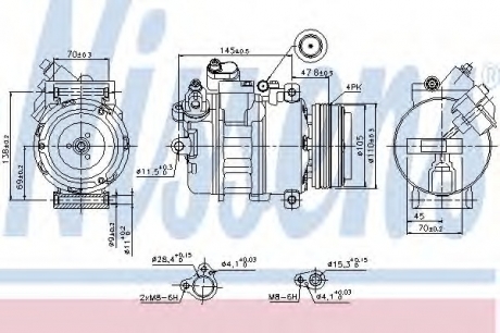 Компресор BMW X5 E53(00-)X5 3.0d(+)[OE 64526918000] NISSENS 89341 (фото 1)