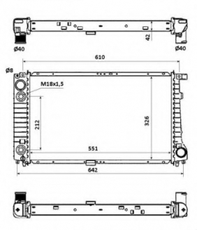Радіатор, охолодження двигуна NRF 53877 (фото 1)