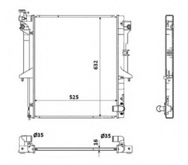 Радіатор охолодження MITSUBISHI L200 2.5D 06- (вир-во) NRF 53907 (фото 1)