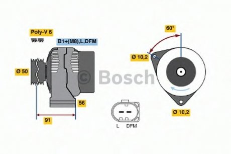 Генератор 14V, 120A BOSCH 0124515133 (фото 1)