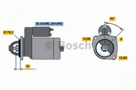 СТАРТЕР 12V, 1.8KW BOSCH 0001110110 (фото 1)