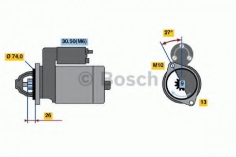 СТАРТЕР 12V, 1.7KW BOSCH 0001115016 (фото 1)