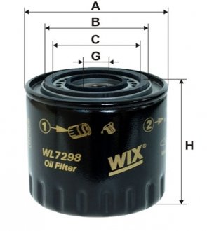 Фільтр масляний двигуна /OP594/2 (вир-во -FILTERS) WIX FILTERS WL7298 (фото 1)