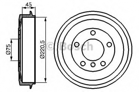 Тормозной барабан BOSCH 0986477043 (фото 1)