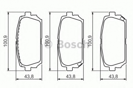 Колодки гальмівні дискові Kia Carens FG "R BOSCH 0986494400 (фото 1)