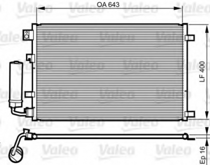 Радіатор кондиціонера VAL814008 Valeo 814008 (фото 1)