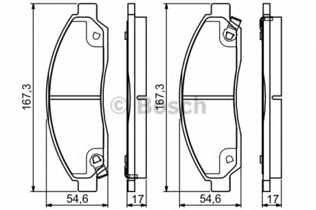 ГАЛЬМІВНІ КОЛОДКИ, ДИСКОВІ 0 986 495 159 BOSCH 0986495159 (фото 1)