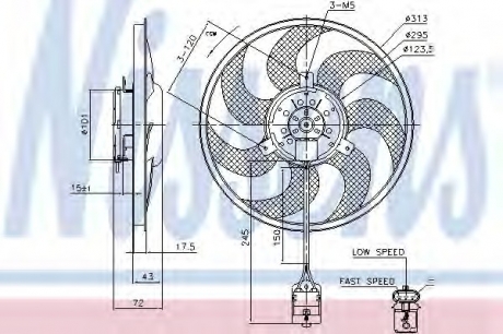 Вентилятор радіатора OPEL ASTRA H (04-) (вир-во) NISSENS 85754 (фото 1)