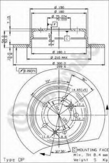 Тормозной диск BREMBO 08.5174.34 (фото 1)