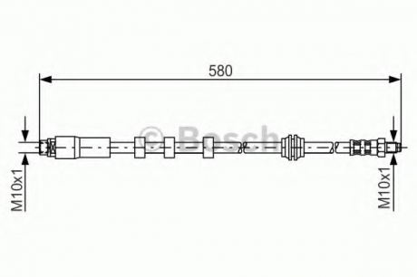 Шланг гальмівний BMW 5/6 \'\'F \'\'03-10 BOSCH 1987476093 (фото 1)