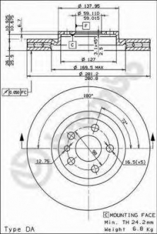 Тормозной диск BREMBO 09.5180.24 (фото 1)