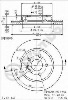 Тормозной диск BREMBO 09.7823.11 (фото 1)