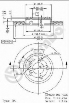 Тормозной диск BREMBO 09.9631.34 (фото 1)