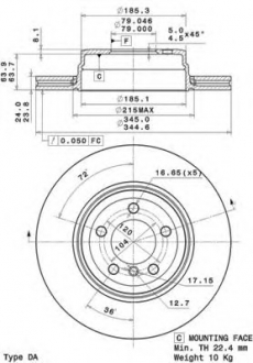 Тормозной диск BREMBO 09.A712.11 (фото 1)