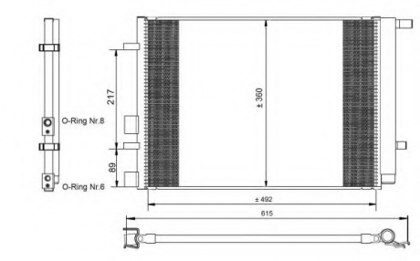 Радіатор кондиціонера HYUNDAI I20 1,2-1,6B 08- NRF 350095 (фото 1)