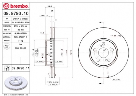 Гальмівний диск BREMBO 09.9790.11 (фото 1)