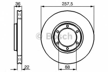 Диск гальмівний BOSCH 0986478596 (фото 1)