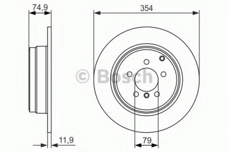 Тормозной диск BOSCH 0986479612 (фото 1)