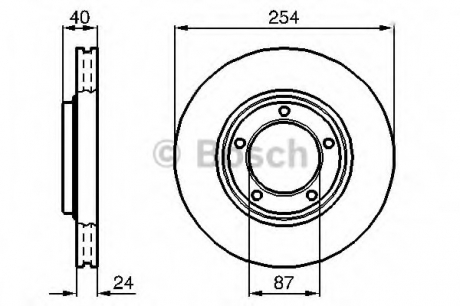 Диск гальмівний передн Лів/Прав HYUNDAI H-1, H-1 / STAREX 2.4/2.5D 06.97-12.07 0 986 478 663 BOSCH 0986478663 (фото 1)