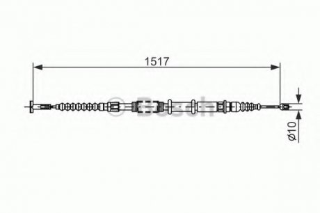 Трос ручного гальма BOSCH 1987477382 (фото 1)