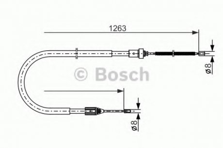 Трос ручного гальма BOSCH 1987477642 (фото 1)