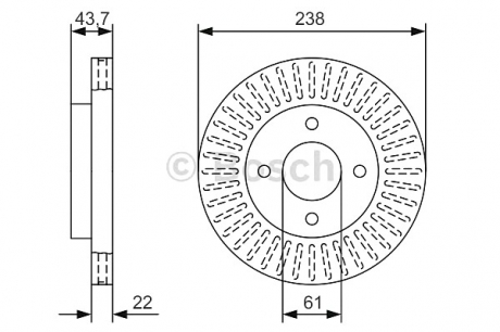 Тормозной диск BOSCH 0986479A87 (фото 1)