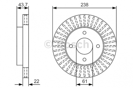 Тормозной диск BOSCH 0986479T42 (фото 1)