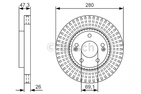 Тормозной диск BOSCH 0986479U10 (фото 1)