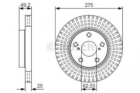 Тормозной диск BOSCH 0986479U19 (фото 1)