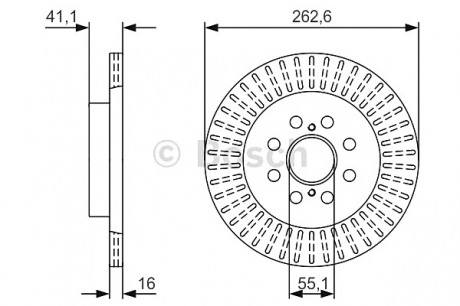 Тормозной диск BOSCH 0986479V35 (фото 1)