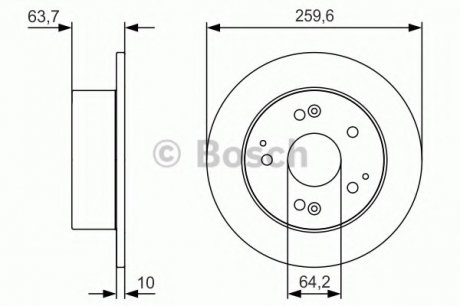 Тормозной диск BOSCH 0986479V39 (фото 1)