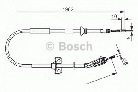 Трос ручного гальма BOSCH 1987477941 (фото 1)