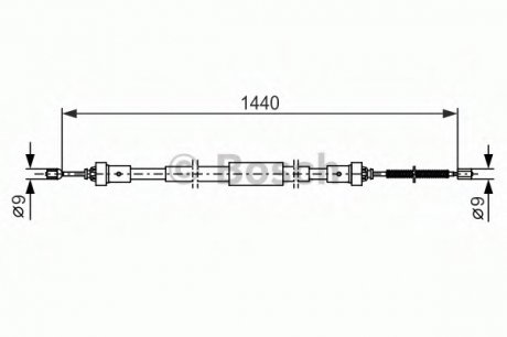 Трос ручного гальма BOSCH 1987482383 (фото 1)