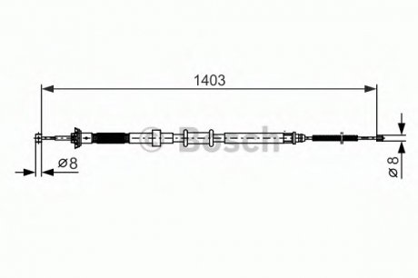 Трос тормозной BOSCH 1987482390 (фото 1)