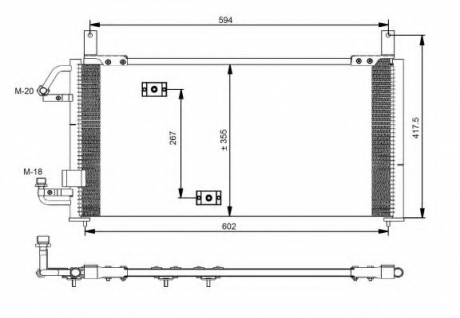 Конденсатор кондиціонера DAEWOO Espero 93- (вир-во) NRF 35197 (фото 1)