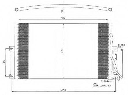 Конденсатор кондиціонера OPEL Vectra 95- (вир-во) NRF 35342 (фото 1)