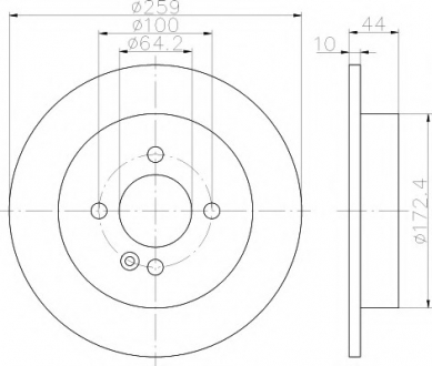 Диск гальмівний MINI Mini(R50,R57) "R D=259mm "01-15 TEXTAR 92175003 (фото 1)