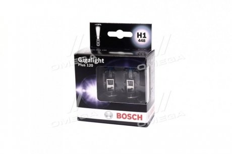 Лампа розжарювання H1 12V 55W GigaLight +120 (комплект 2шт) ((вир-во) BOSCH 1987301105 (фото 1)