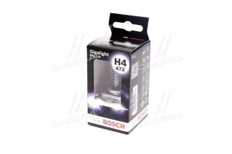 Лампа розжарювання H4 12V 60/55W P43t GigaLight +120 (Blister 1шт) (вир-во) BOSCH 1987301160 (фото 1)