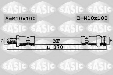 Тормозной шланг SASIC SBH0144 (фото 1)