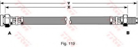 Тормозной шланг TRW PHB182 (фото 1)