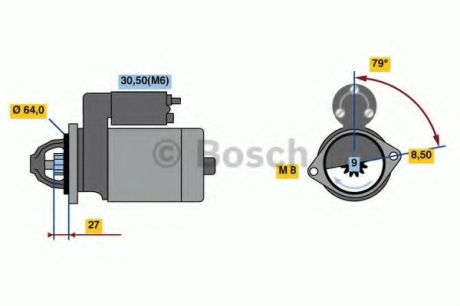 Фото стартер BOSCH 0986022730 Стартер BOSCH 0986022730