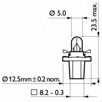 Автолампа 12V 2W BAX8,5D/2 YELLOW-GREEN PHILIPS 12600 CP (фото 1)