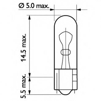 Автолампа W1,2W 24V 1,2W W2x4,6D T5 PHILIPS 13516 CP (фото 1)