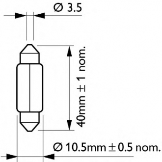 Автолампа 12V 10W SV8.5 T10,5x42 PHILIPS 12866 CP (фото 1)