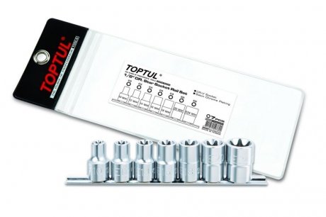 Набір головок TORX 1/2" E10-E24 7ед.(звезда Давида) Toptul GAAG0704 (фото 1)